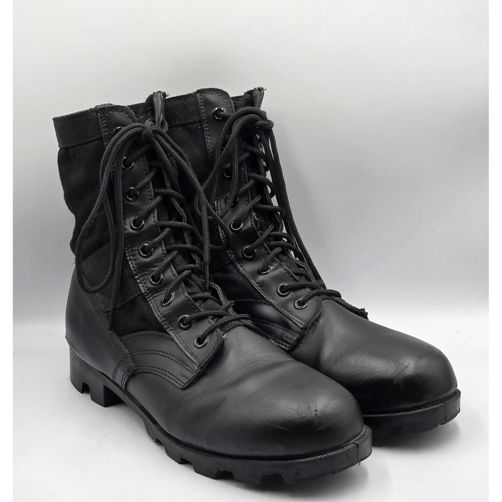Rothco Men's Black Leather Jungle Boots Panama Sole Size 11R Regular